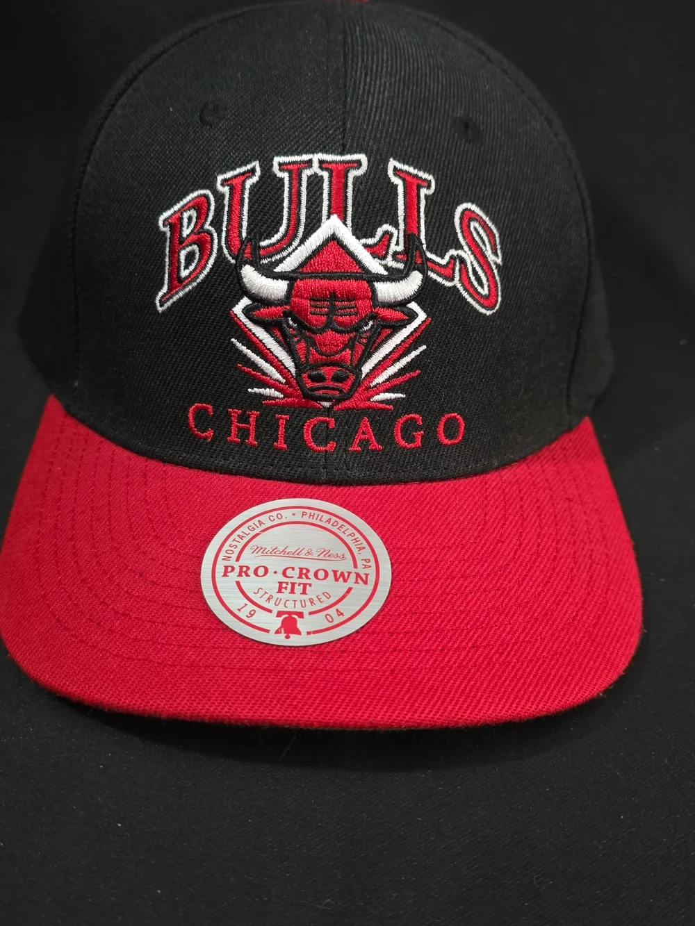 Chicago Bulls Hat Mitchell & Ness NBA Diamond Plate 3D Logo Snapback 2 Tone Cap